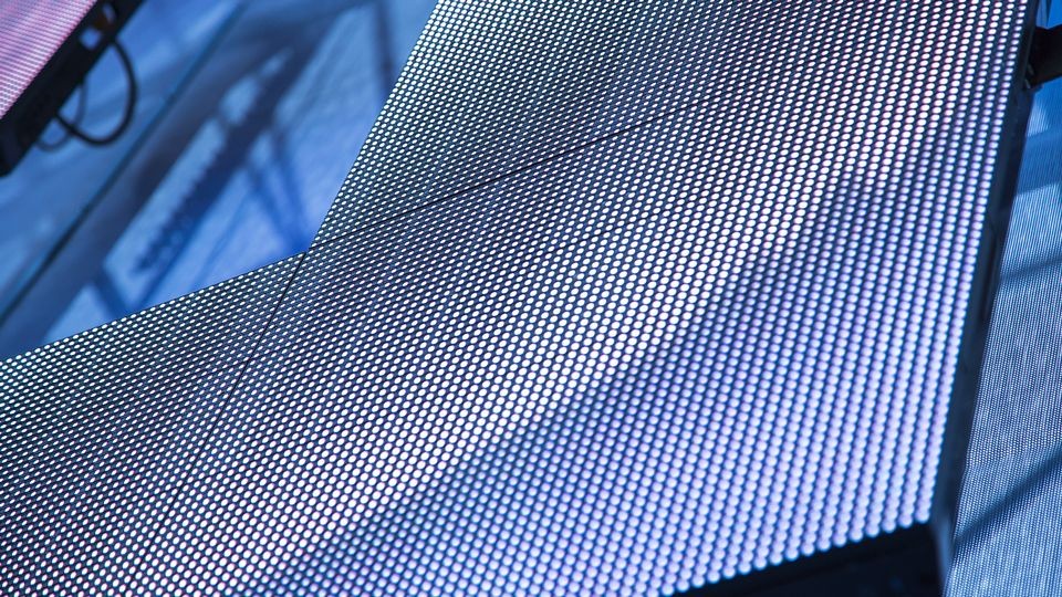 Close up of an LED panel that is part of a video wall