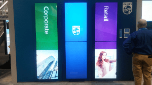 6 panel video wall displaying Philips advertisements