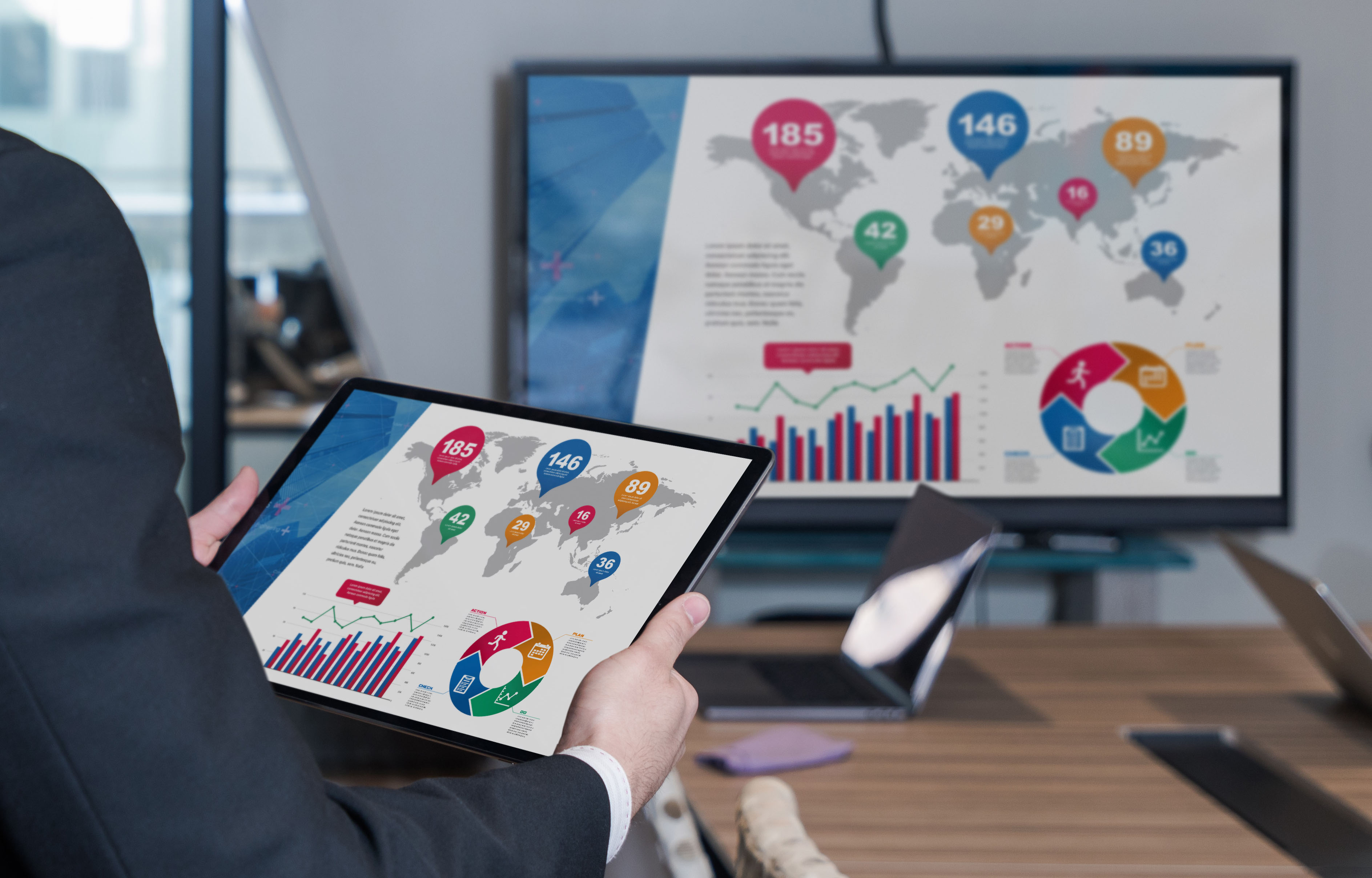 screen sharing data to screen in office